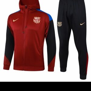 Barcelona Nike Red and Black Performance tracksuits with Modern Athletic Design